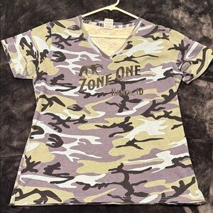 Women's Camouflage Tee - Purple and Green